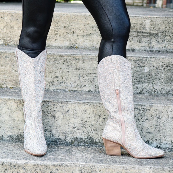 Matisse - Western Rhinestone Boot Womens Multi Size Tall Glitzy Cowgirl… - Picture 1 of 9